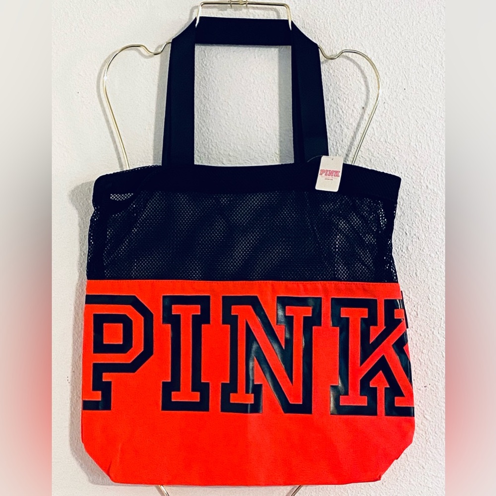 NWT PINK Victoria secret neon pink tote bag